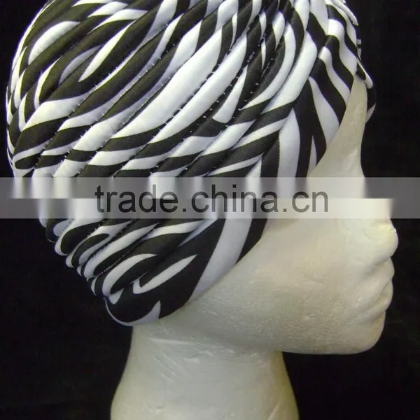 Zebra Turban Head Wrap Band Headband Hat Cap Chemo Bandanan photo-2