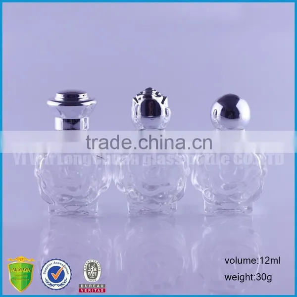 Skull Round Rose Oblate Empty E Liquid Glass Bottles 12ml With Airtingt Aluminum Cap photo-4