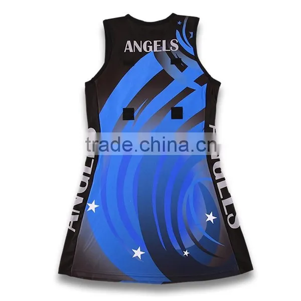 Hot Sell Fashionable Kids Dye Sublimation Lycra Netball Dresses photo-2