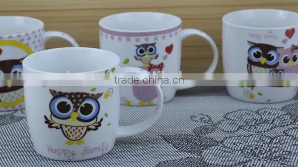 11OZ Twitter Bird Design Full Decal Print Tea Cups, Shiny Surface Porcelain Mug, KL5016-A409 photo-2