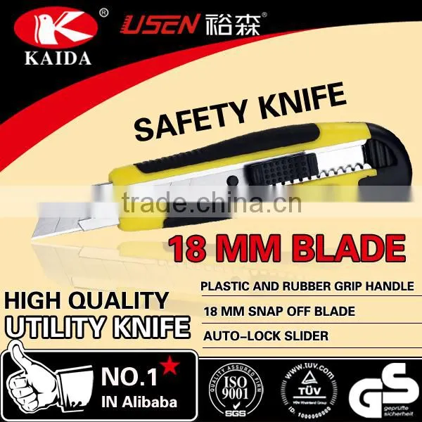 Stationery 9mm Snap Off Blade Plastic With Rubber Grip Handle Utility Knife photo-2