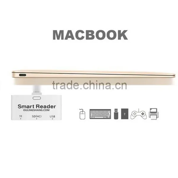 Type-C 3 in 1 Multifunction Memory Card Reader Adapter USB/TF/SD for Macbook Card Reader USB Flash Drives photo-3