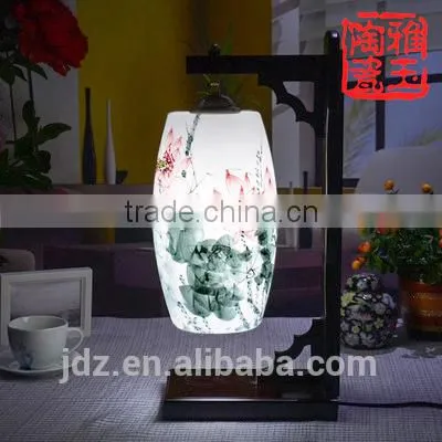 Ceramic Handpainted Antique Wooden Table Lamp for Hotel photo-6