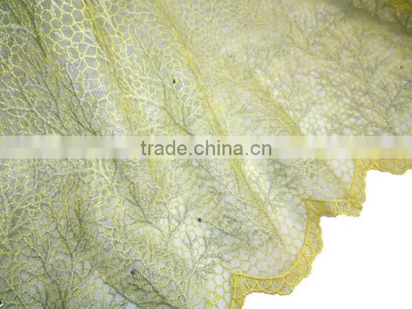 High Quality French Net Beaded Lace Fabric French Lace Fabric photo-3