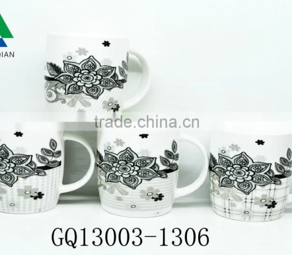 20oz Tea Cups White Bone China Mugs With Decals for Travel photo-4
