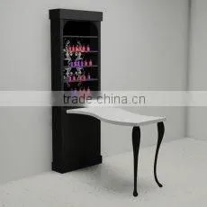 Antique Professional Nail Table With Nail Polish Display Shelf