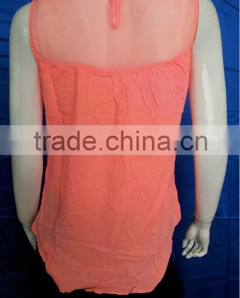 Sleeveless Round Neck Ladies Fashion Tops and Blouses photo-3