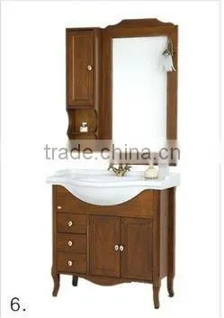 EuroDesign Vanity Wall Mounted Cabinet, Red Oak