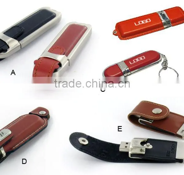 2015 Top Selling Cheapest USB 3.0 Promotion Gift Pendrive 1GB to 128GB Leather Usb Flash Drive 2015 photo-4