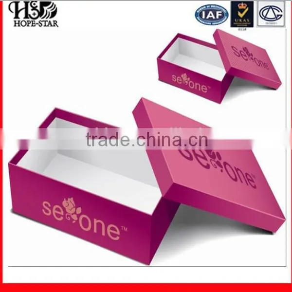 2016 Luxury Handmade Box Hot Stamping Box Gold Logo Cardboard Folding Shose Paper Box photo-3