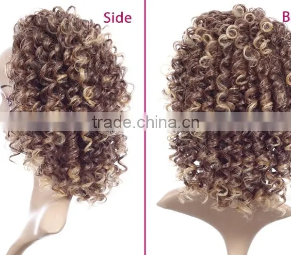 Afro Kinky Box Braid Wig Indian Women Hair Artificial Wig Synthetic Lace Front Wig photo-3