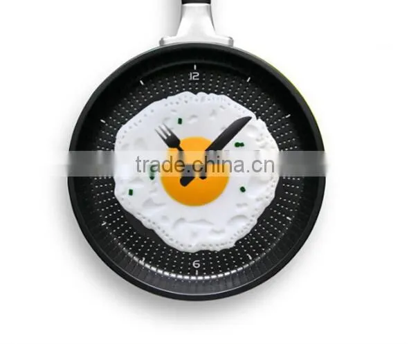 Creative Frying Egg Wall Clock/ Pan Shaped Wall Clock photo-2