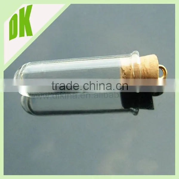 Small Apothecary Bell Jar Bottles With Loops Screws Necklaces~25mm x 22mm Clear Vials, Chains, Empty Mini Glass Bottle Factory photo-2