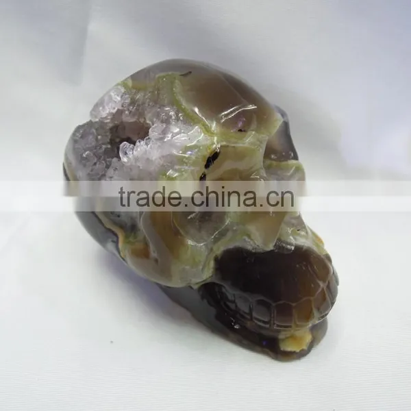Crystal Hand Carving Amethyst Skull for Sale With High Quality Geode Good for Art Collection photo-3