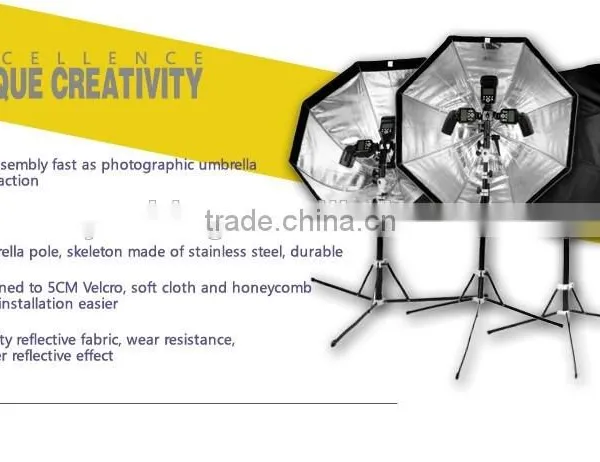 Wholesale Professional Speedlite Reflective Photo Umbrella Softbox 120cm 48" Octabox With Honeycomb Grips photo-2