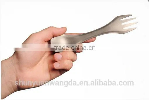3 in 1 Titanium Spork, Titanium Spoon for Titanium Camping photo-3
