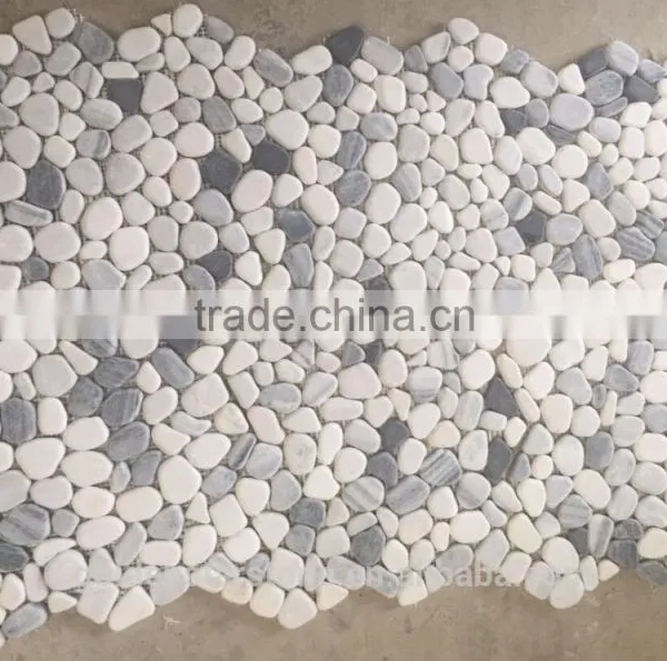 Factory Nature Stone Pebble Stone Mosaic Tile photo-4