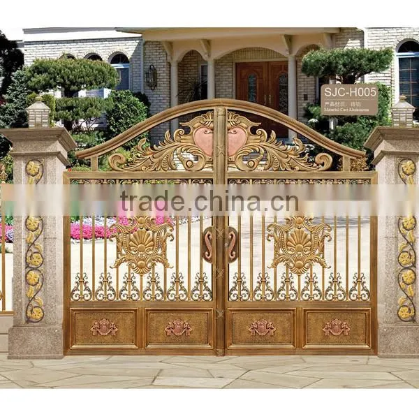 Custom Design Powder Coated Fancy Cast Metal Aluminum Garden Gate for Villa photo-2