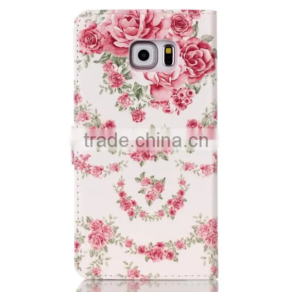 Fashion Painted Leather Case Flip Cover For Samsung S6 Edge Wallet Cases photo-5