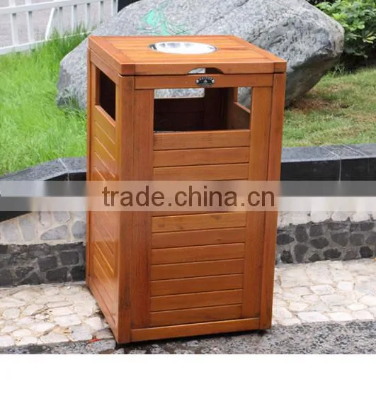 Arlau Outdoor Park Wood Garbage Bin photo-4