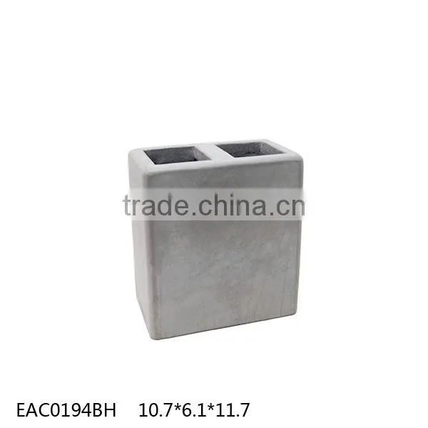 Concrete Bathroom Design Square Concrete Bathroom Set Lotion Dispenser Tumbler Tray photo-2