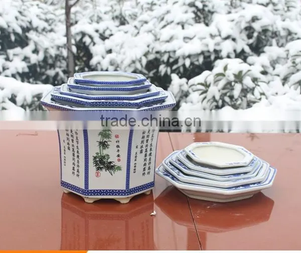 H-88cm Chinese Style Excellent Quality Blue and White Flower Ceramic Pot Set photo-3