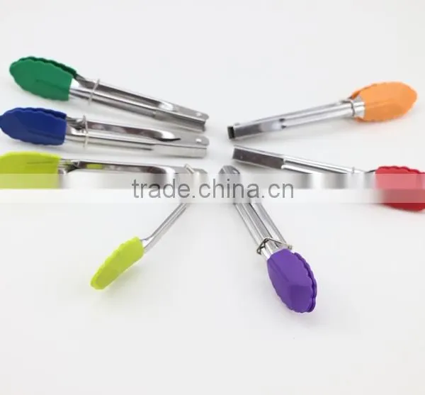 Mini Silicone & Stainless Steel Tongs (Assorted Colors) photo-4