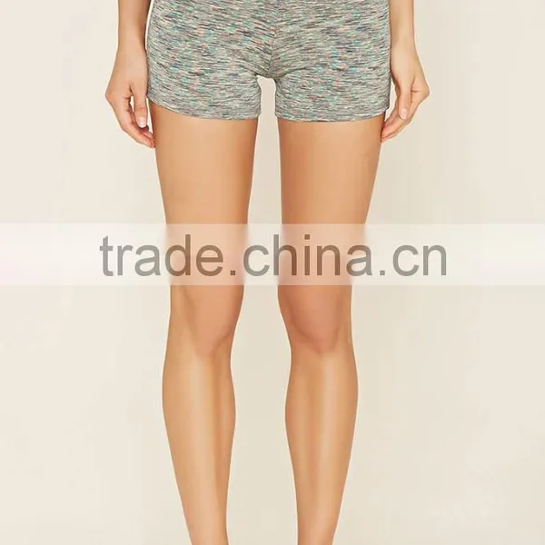 Cheap Wholesale Custom Polyester Spandex Women Fashion Gym Sport Wear Active Space Dye Shorts Pants High Quality photo-2