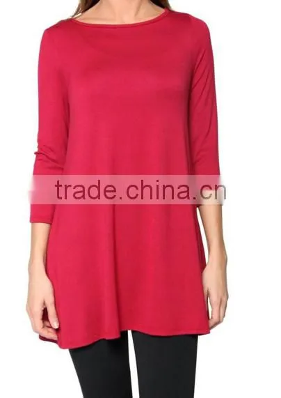Online Shopping China Clothes Long Flowy Elbow Sleeve Jersey Tunic For Women photo-2