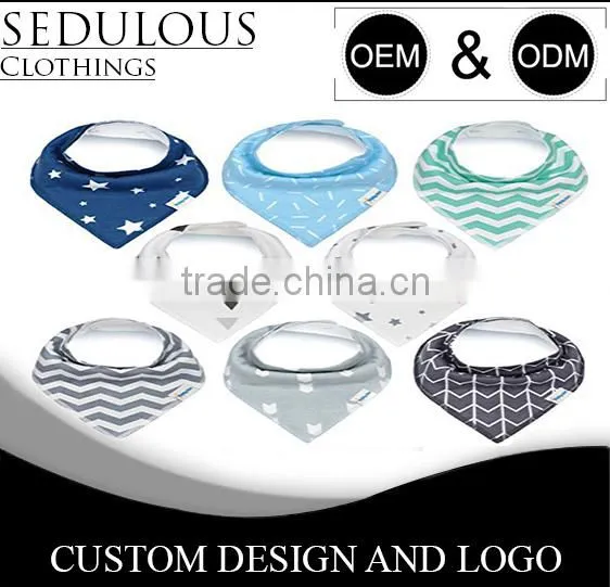 Toddlers Triangle Double Layers Bibs Cotton Plain Dyed With Custom Print and Plush Fleece Baby Bibs Soft Baby Bandana Bibs