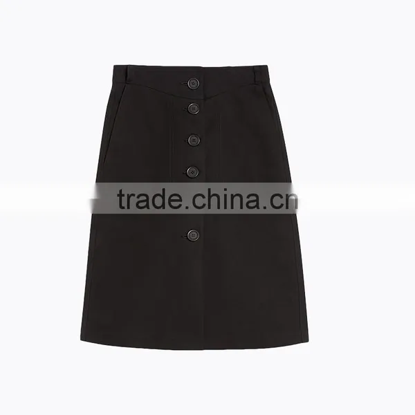 2016 Latest Fashion Mini Skirts Oem Chiffon Women Black Short Skirt photo-2