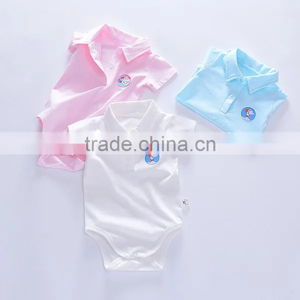 Factory Supply Plain Baby Body Suit 100% Cotton Baby Clothes Gown photo-6