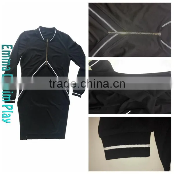 Customized Two Tone Trimming Longline Urban Bomber Jackets for Ladies photo-4