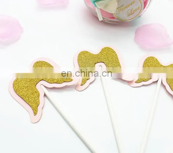 Angel Wings Cupcake Topper Bridal Shower Birthday Party Cupcake Toppers photo-3
