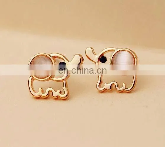 Opal Lovely Elephant Earrings Studs photo-2
