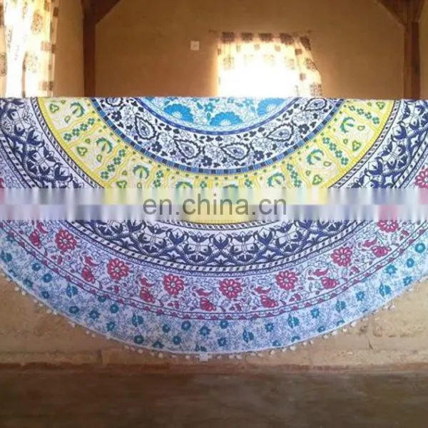 Hippy Round Mandala Tapestry Indian Wall Hanging, Tapestry Bohemian Tapestries Queen Bedsheet Bedspread Hippie Wall Decor Throw