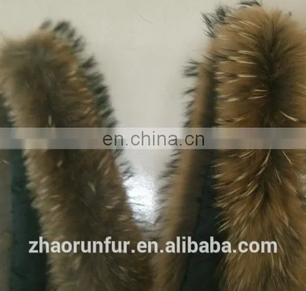 Real Raccoon Fur Collar for Garment Wholesaler Raccoon Fur Trim/piping photo-3