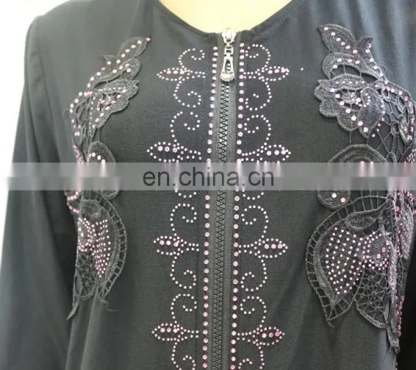 Arabic Front Middle Zipper Abaya Kaftan Designs photo-3