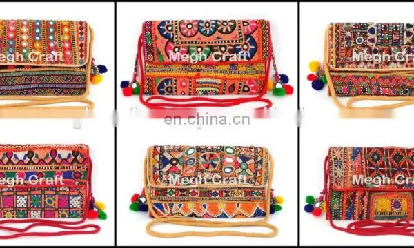 Boho Banjara Clutch Bag- Ethnic Bag - Indian Mirror Bag- Handmade Banjara Clutch Purse Bag-Indian Banjara Clutch Ethnic Bags photo-2