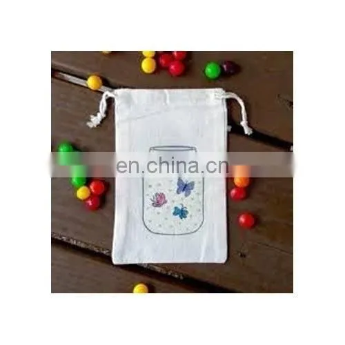 Cotton Muslin Bag With Drawstring and Logo Printing photo-2