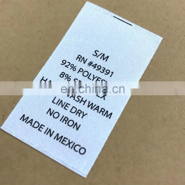 Custom Fabric Printed Satin Care Labels for Clothing Satin photo-3