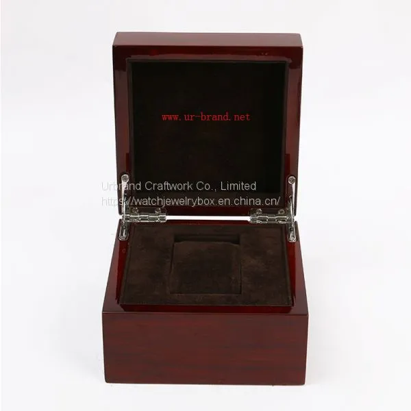Top Sell Dark Red Wooden Paper Watch Box Luxury Glossy Painted Wooden Men Watch Gift Box With the Factory Price photo-3