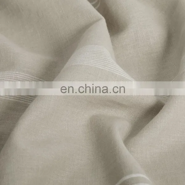 French Linen Cotton Touch Eco-frienfly Hemp Sheet Set Blended Deep Striped Sleep Duvet Cover Set photo-4