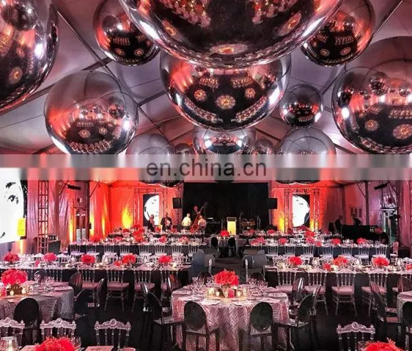 Hot Selling Night Club Ceiling Decoration Golden Silver Air Balloon Reflective Inflatable Mirror Ball photo-2