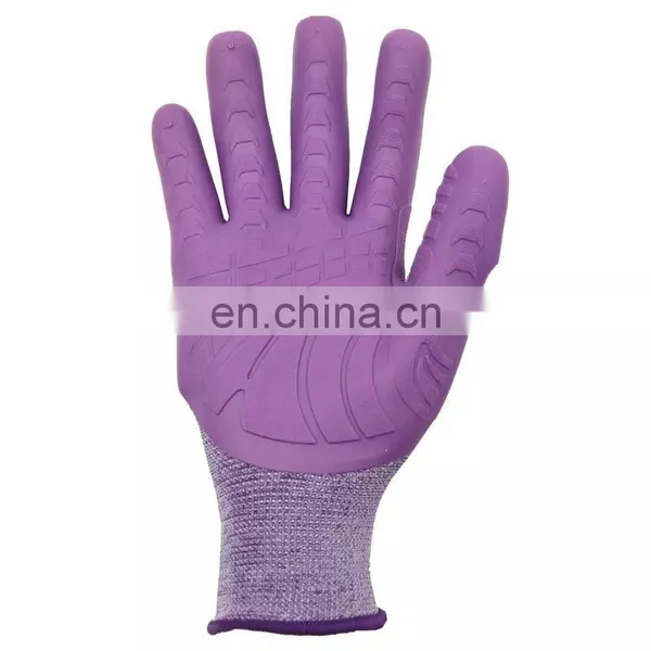 Factory Custom TPE TPR Purple Rubber Anti Impact Cut Resistant Protective Mechanic Work Safety Gloves photo-4