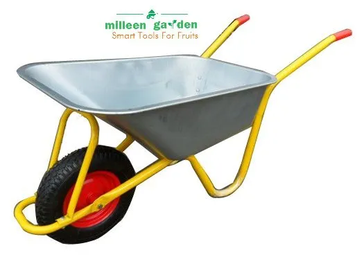 Single Wheel 6cbf Construction Trolley Wheel Barrow Metal Handle Metal Tub photo-1