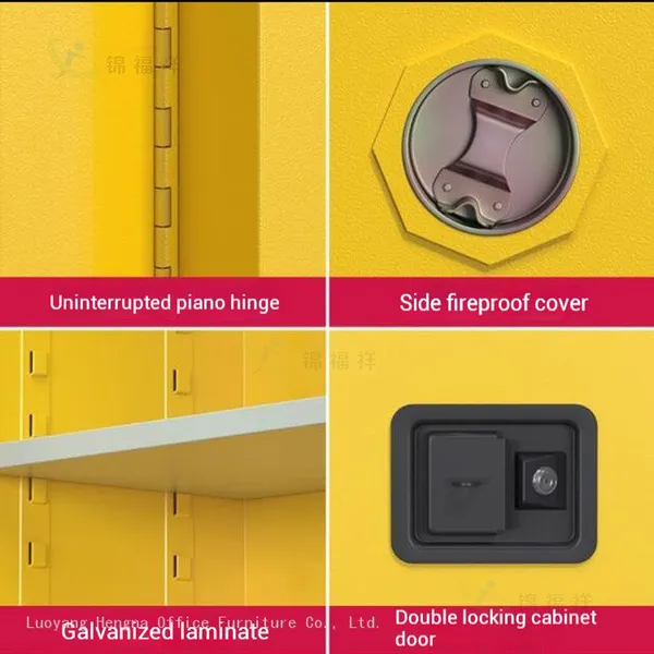 22 Gallon Flammable Storage Cabinet for Auto Repair Shop & Garage - Yellow Steel Fuel & Solvent Safety Cabinet photo-5