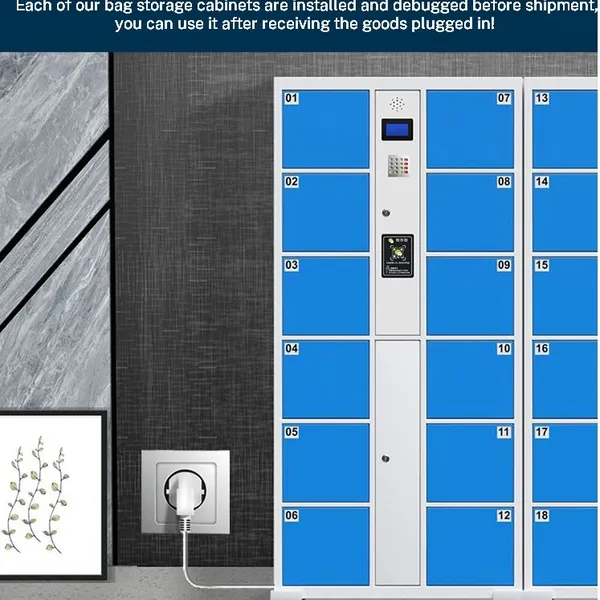 Intelligent Barcode Ticket Storage Locker | With High-Speed Scanner, HD Display & Auto-Printing | for Supermarkets & Malls