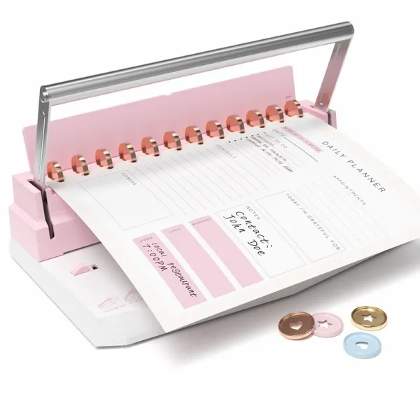 2-in-1 Duo Binding Machine Double Loop Wire Disc Ring Bound Scrapbooking Planner Making Machine photo-3