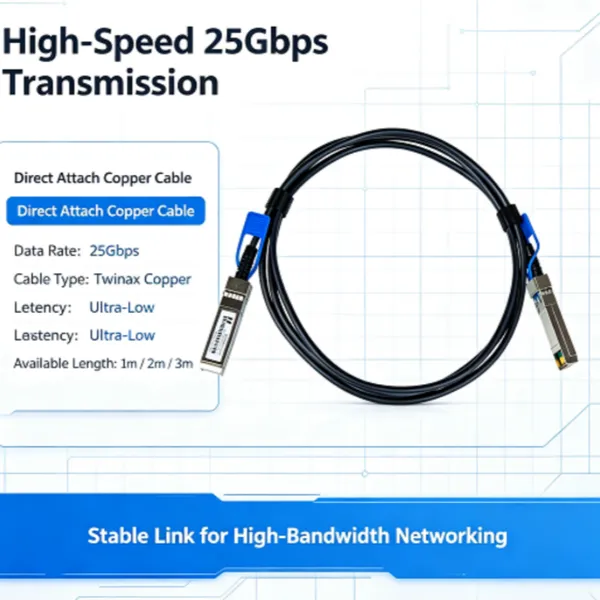 25G SFP28 DAC Passive Copper Cable, SFP28 Direct Attach Cable for Stacking & Interconnection